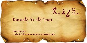 Kocsán Áron névjegykártya
